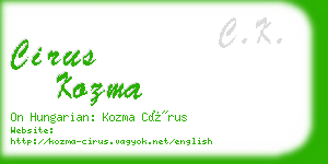 cirus kozma business card